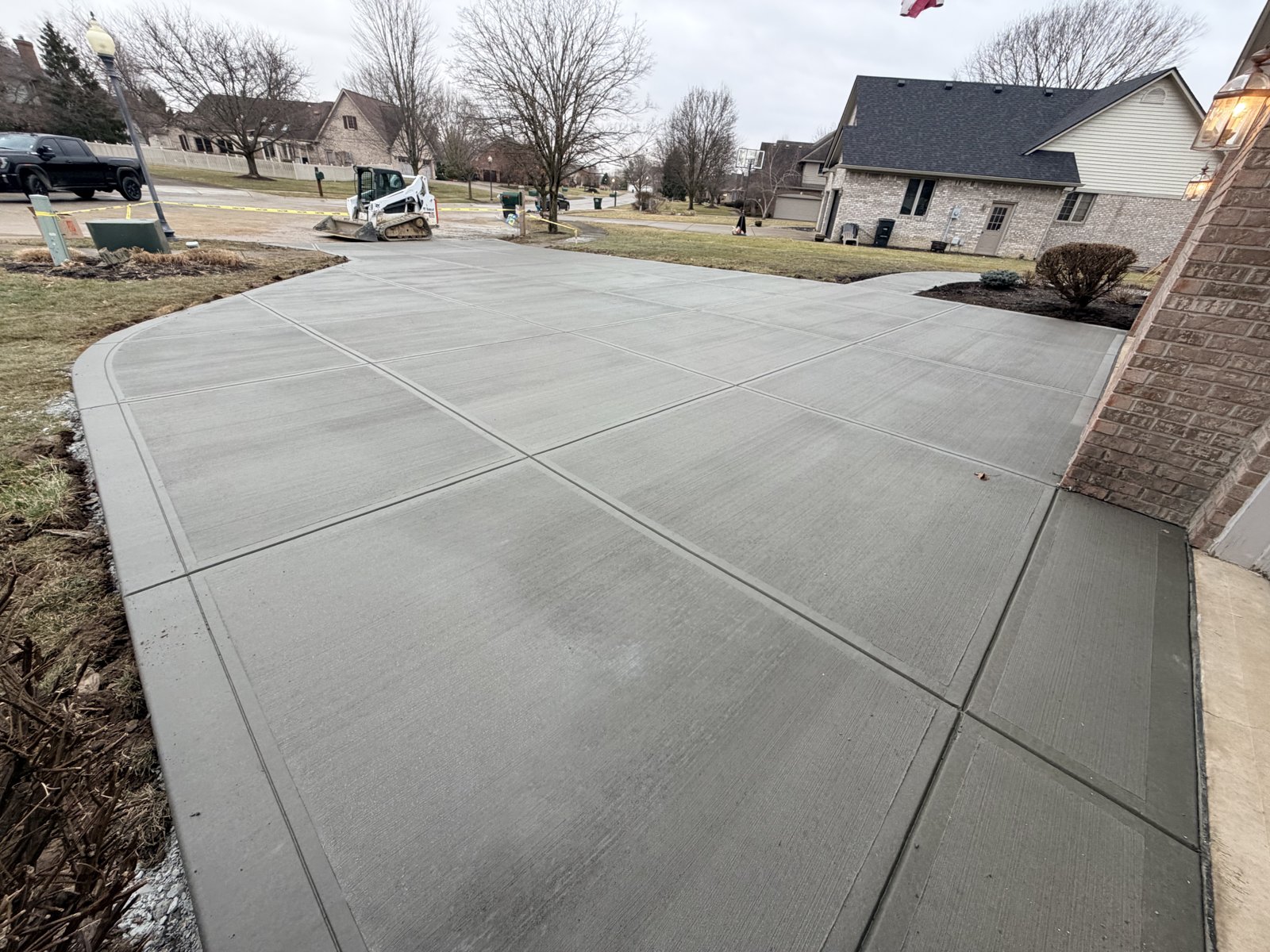 Broom-finish driveway